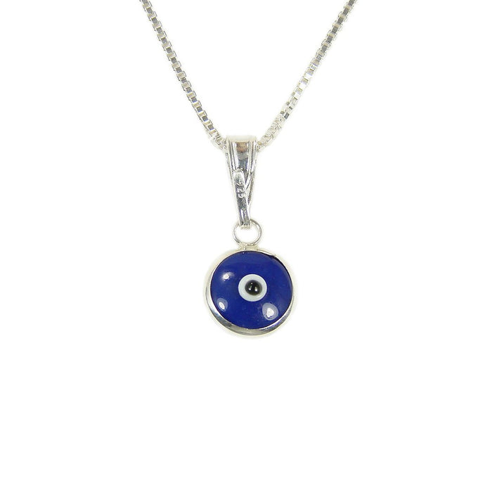 Turkish Evil Eye Necklace | Sterling Silver Box Chain | 10mm Bead Protective Amulet Jewelry Gift For Her - Martinuzzi Accessories