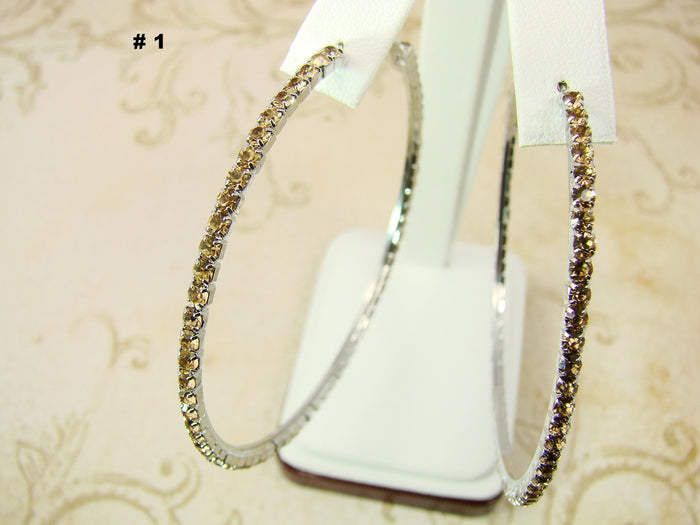 Hoop Earrings Rhinestone with Pave Crystals - Martinuzzi Accessories