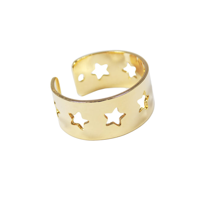 Star Ring Gold Plated Adjustable. Star Shape Band Ring Celestial Jewelry. Gift for Her - Martinuzzi Accessories