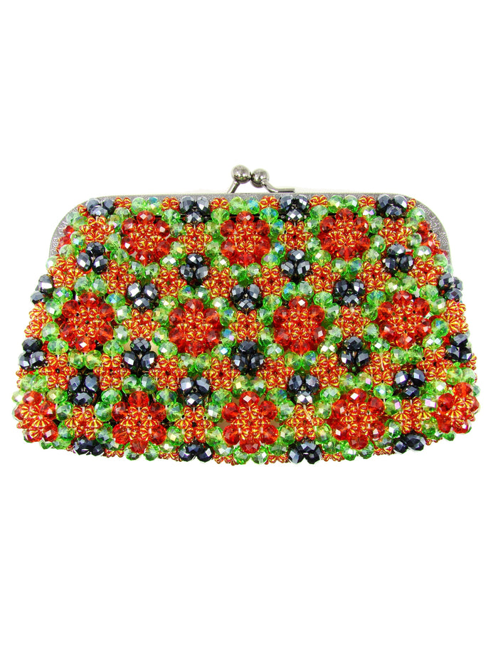 Purse. Beaded handbag. Green handbag. - Martinuzzi Accessories