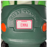 Custom 2.2x3.7 inch mini license state plate attached to Cozy Coupe kids car