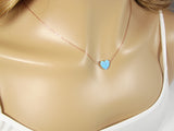 blue opal heart pendant necklace - martinuzzi accessories