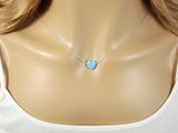 blue opal heart pendant necklace - martinuzzi accessories