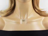 evil eye necklace sterling silver CZ for women