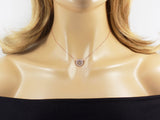 evil eye necklace sterling silver CZ