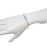 Opal Cross Bracelet Red String. Blue Sideways Cross Opal Adjustable Bracelet.