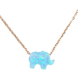 blue opal elephant charm necklace - martinuzzi accessories
