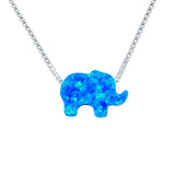blue opal elephant necklace for women - Martinuzzi Accessories
