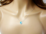 Moon and Star Opal Necklace 925 Sterling Siver Chain Dainty Pendant