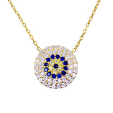 evil eye necklace sterling silver CZ gold