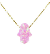 pink hamsa hand necklace - martinuzzi accessories