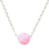 bridesmaid necklace. Pink opal ball necklace sterling silver - Martinuzzi accessories 