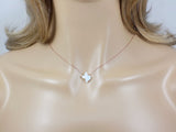 Texas Necklace Lab-Created White Opal Pendant 925 Sterling Silver Chain