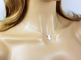 Cat Necklace White Opal Charm Pendant 925 Sterling Silver Chain