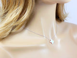 Texas Necklace Lab-Created White Opal Pendant 925 Sterling Silver Chain