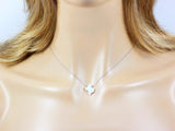 Texas Necklace Lab-Created White Opal Pendant 925 Sterling Silver Chain