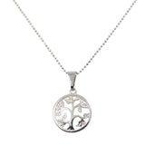 Tree of Life Necklace silver symbol Tree with Leaves Pendant Necklace